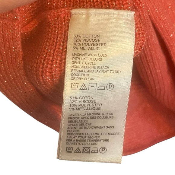 Tommy Bahama Womens Bonita Coral Sparkle Dolman Sleeves Sweater Knit Size Medium - Picture 5 of 7